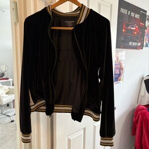 Holly watman velour tiger bomber jacket M